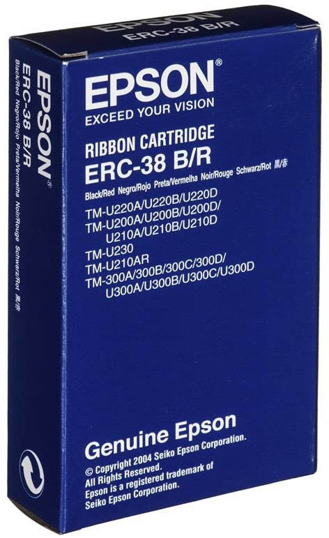Genuine Epson ERC-38BR Black & Red Ribbon Cartridge