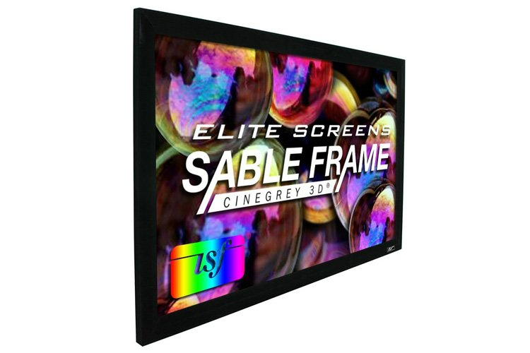 150" FIXED FRAME 16:9 SILVER PROJECTOR SCREEN CINEGREY 3D - SABLE FRAME 3D