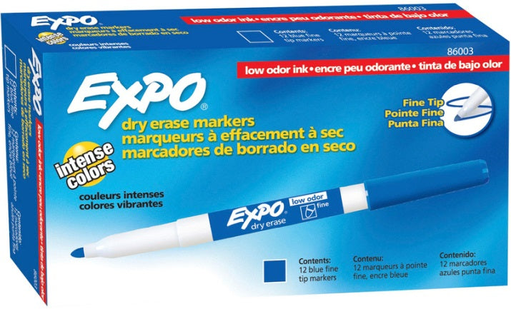 Expo Whiteboard Marker Dry Erase Fine Tip Blue