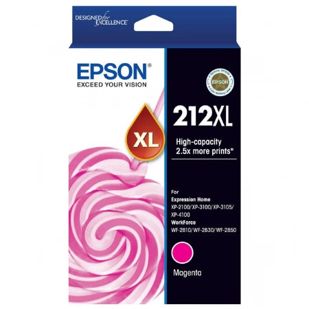 Genuine Epson 212XL C13T02X392 Magenta Ink Cartridge 350 Prints