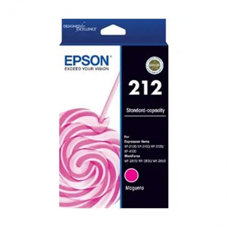 Genuine Epson 212 C13T02R392 Magenta Ink Cartridge 130 Prints