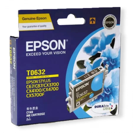 Epson T0632 C13T063290 Cyan Genuine Ink Cartridge 450 Prints