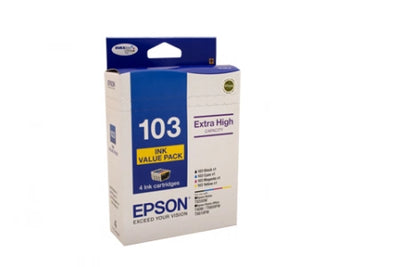 Genuine 4 Pack Epson T103 High Capacity Ink Cartridges C13T103192-C13T103492 1BK,1C,1M,1Y
