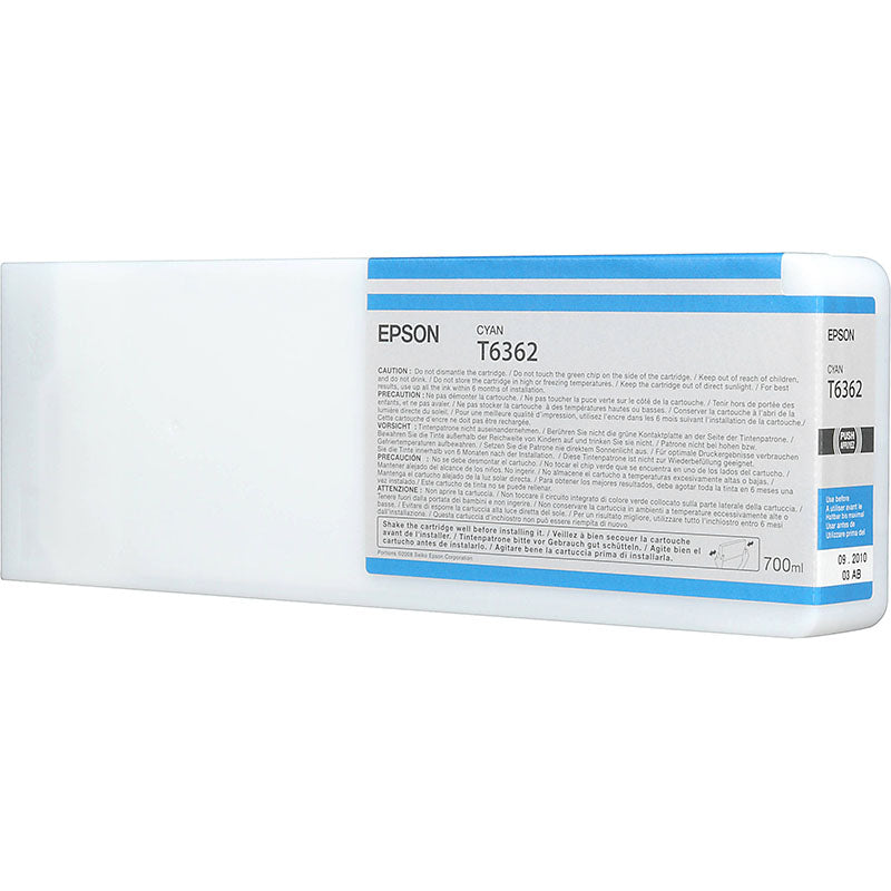 Genuine Epson 700ml UltraChrome T6362 Cyan Ink PRO 7700 9900