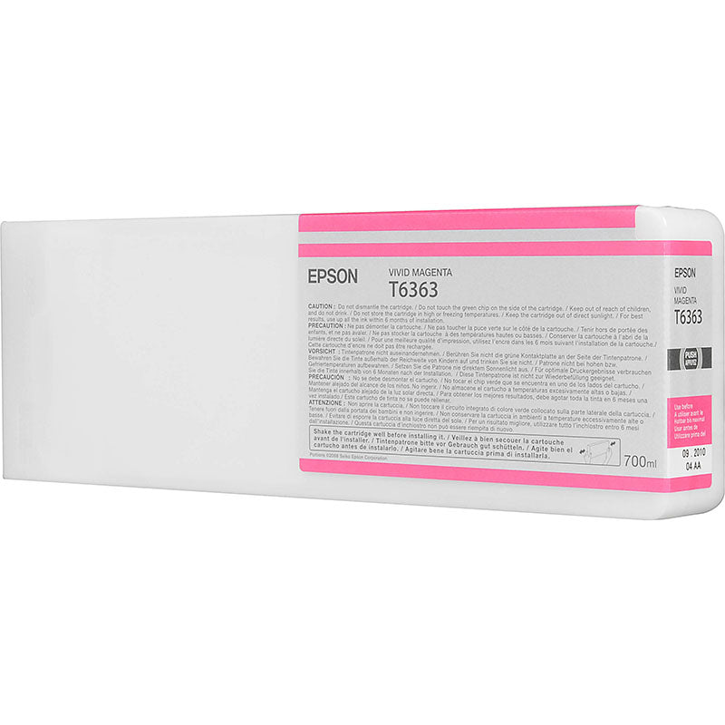Genuine Epson 700ml UltraChrome T6363 Vivid Magenta Ink PRO 7700 9900