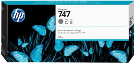 Genuine HP 747 DesignJet Gray Ink Cartridge 300ml