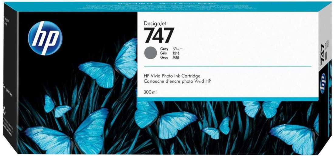 Genuine HP 747 DesignJet Gray Ink Cartridge 300m