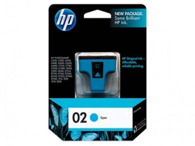 Genuine HP 02 C8771WA Cyan Ink Cartridge 350 Prints