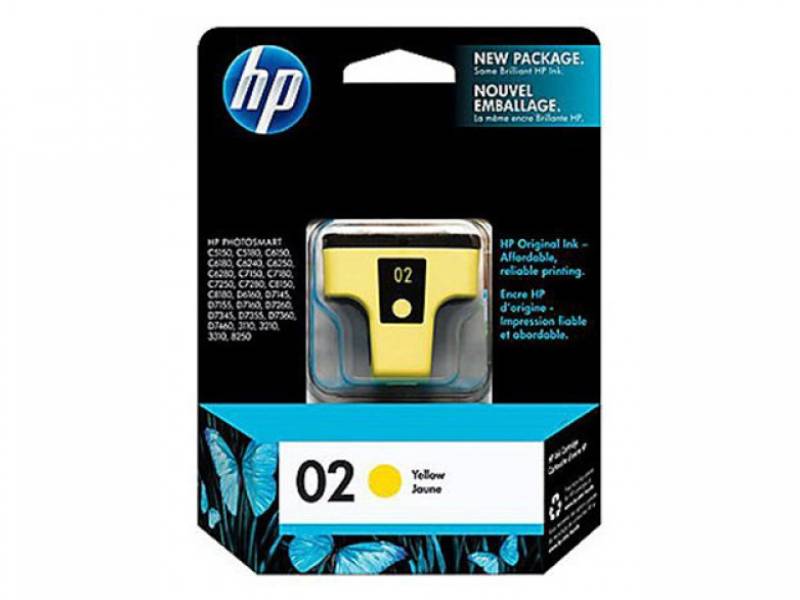 Genuine HP 02 C8773WA Yellow Ink Cartridge 350 Print