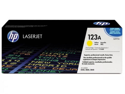 HP 123A Q3972A Yellow Genuine Toner Cartridge Genuine 2,000 Prints