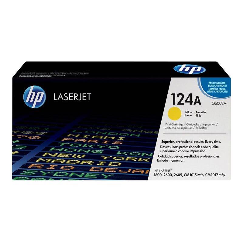 Genuine HP 124A Q6002A Yellow Toner Cartridge 2000 Print