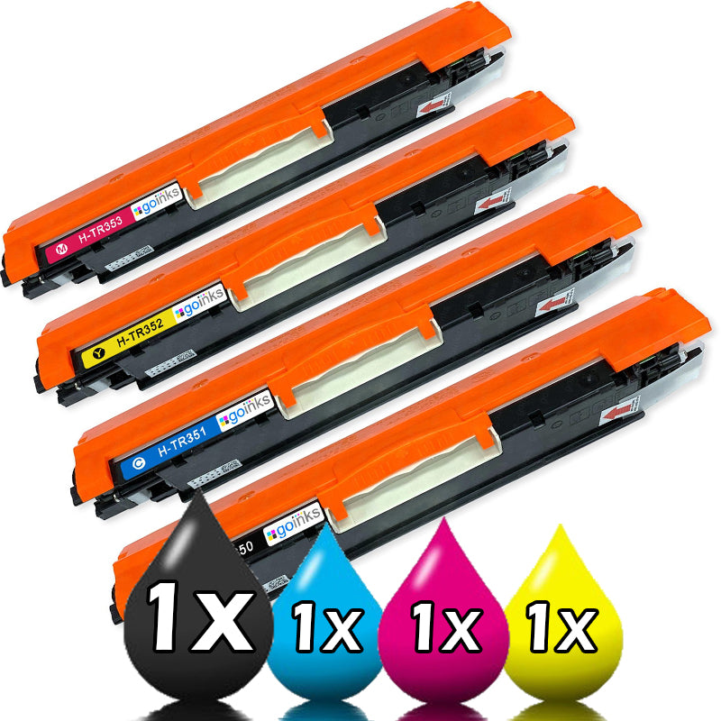 4 Pack HP 130A Toner Cartridges CF350A-CF353A Compatible 1BK,1C,1M,1Y
