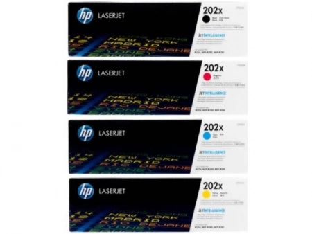Genuine 4 Pack HP 202X Toner Cartridges 1BK,1C,1M,1Y (CF500X-CCF502X)