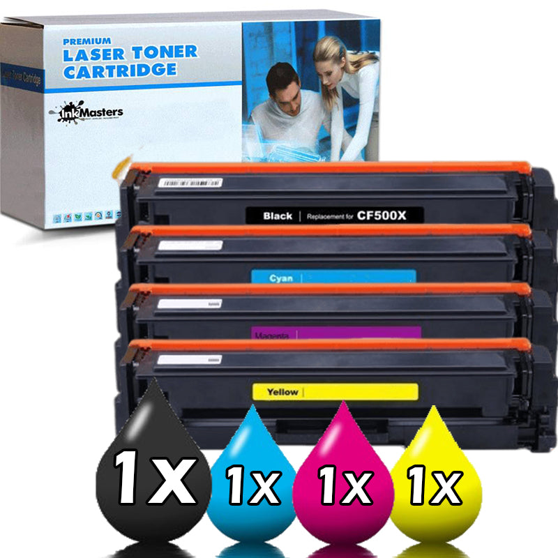 4 Pack HP 202X Compatible Toner Cartridges CF500X-CF503X 1BK,1C,1M,1Y