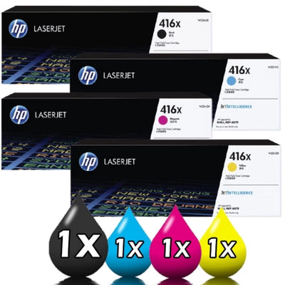 Genuine 4 Pack HP 416X Toner W2040X-W2043X 1BKX,1CX,1MX,1YX