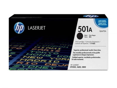 Genuine HP 501A Q6470A Black Toner Cartridge 6,000 Prints