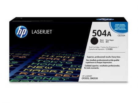 Genuine HP 504A CE250A Black Toner Cartridge 5,000 Pages