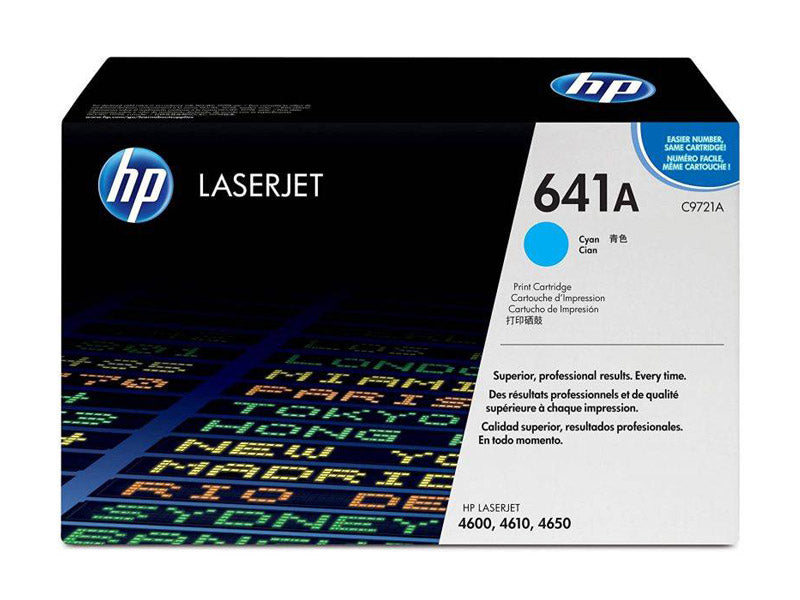 Genuine HP 641A C9721A Cyan Toner Cartridge 8,000 Print