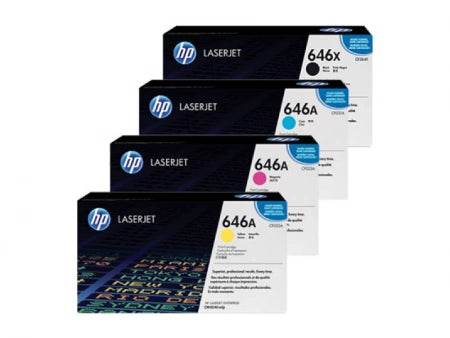 Genuine 4 Pack HP 646X Toner Cartridges 1BK,1C,1M,1Y (CE264X-CF032A)
