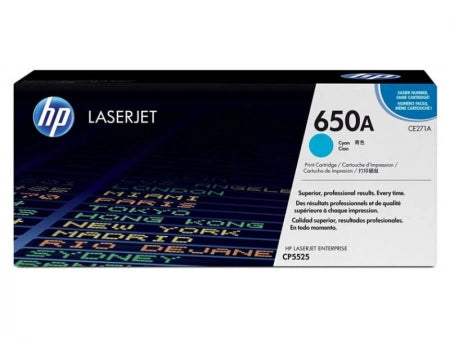 Genuine HP 650A CE271A Cyan Toner Cartridge 13,500 Prints