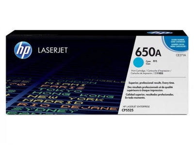Genuine HP 650A CE271A Cyan Toner Cartridge 13,500 Prints
