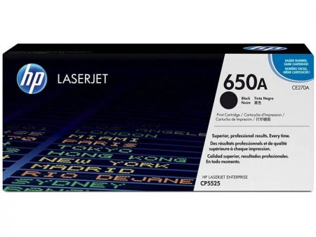 Genuine HP 650A CE270A black toner cartridge 13,500 Pages