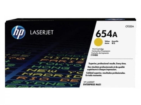 Genuine HP 654A CF332AC Yellow Toner Cartridge 15,000 Prints