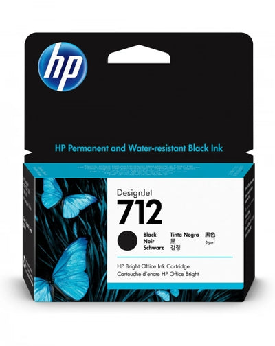 Genuine HP 712 Black DesignJet Ink Cartridge 38ml