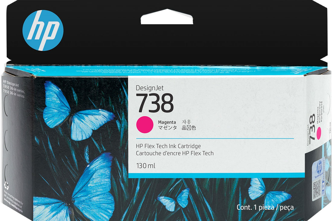 Genuine HP 738 DesignJet Magenta Ink Cartridge 130-ml 498N6A