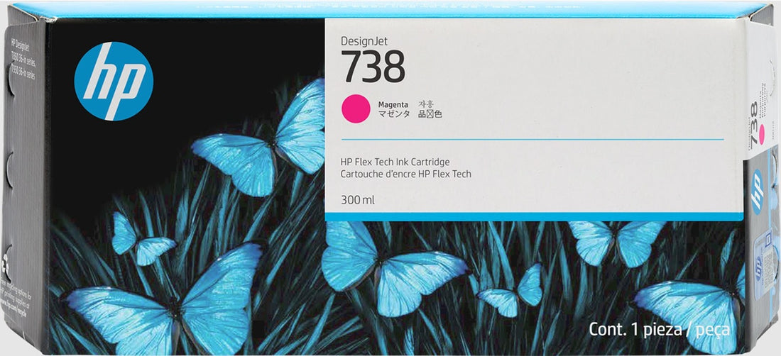 Genuine HP 738 DesignJet Magenta Ink Cartridge 300-ml 676M7A