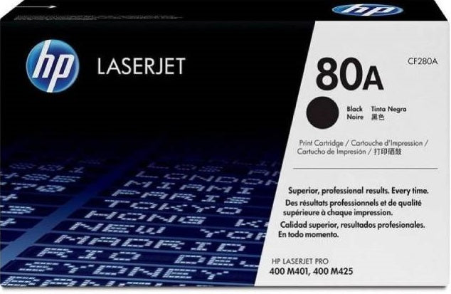 Genuine HP 80A CF280A Black Toner Cartridge ~ 2,700 Print