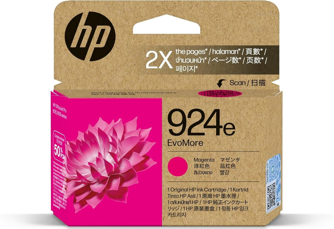 Genuine HP 924e EvoMore Magenta High Capacity Ink Cartridge 4K0U8NA ~ 800 Print
