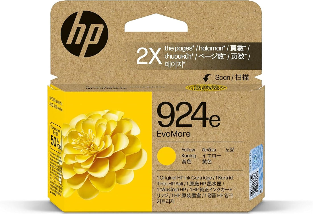 Genuine HP 924e EvoMore Yellow High Capacity Ink Cartridge 4K0U9NA ~ 800 Print