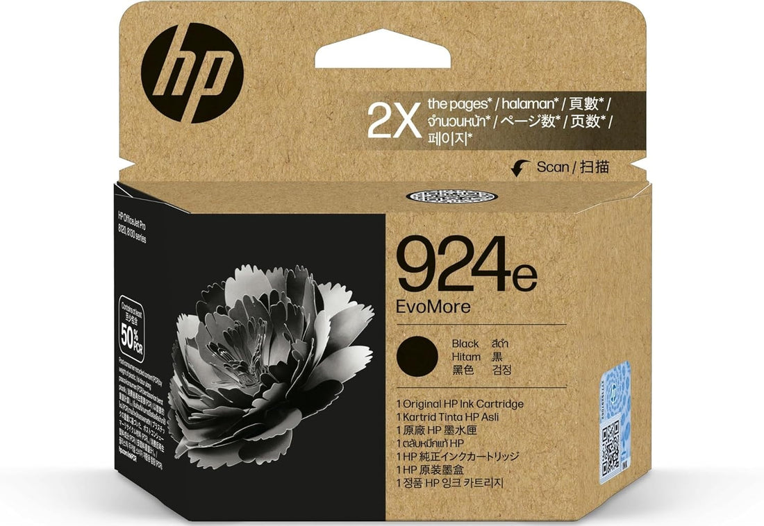 Genuine HP 924e EvoMore Black High Capacity Ink Cartridge 4K0V0NA ~ 1,000 Print
