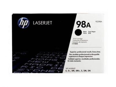 Genuine HP 98A 92298A Black Toner Cartridge 6,800 Pages