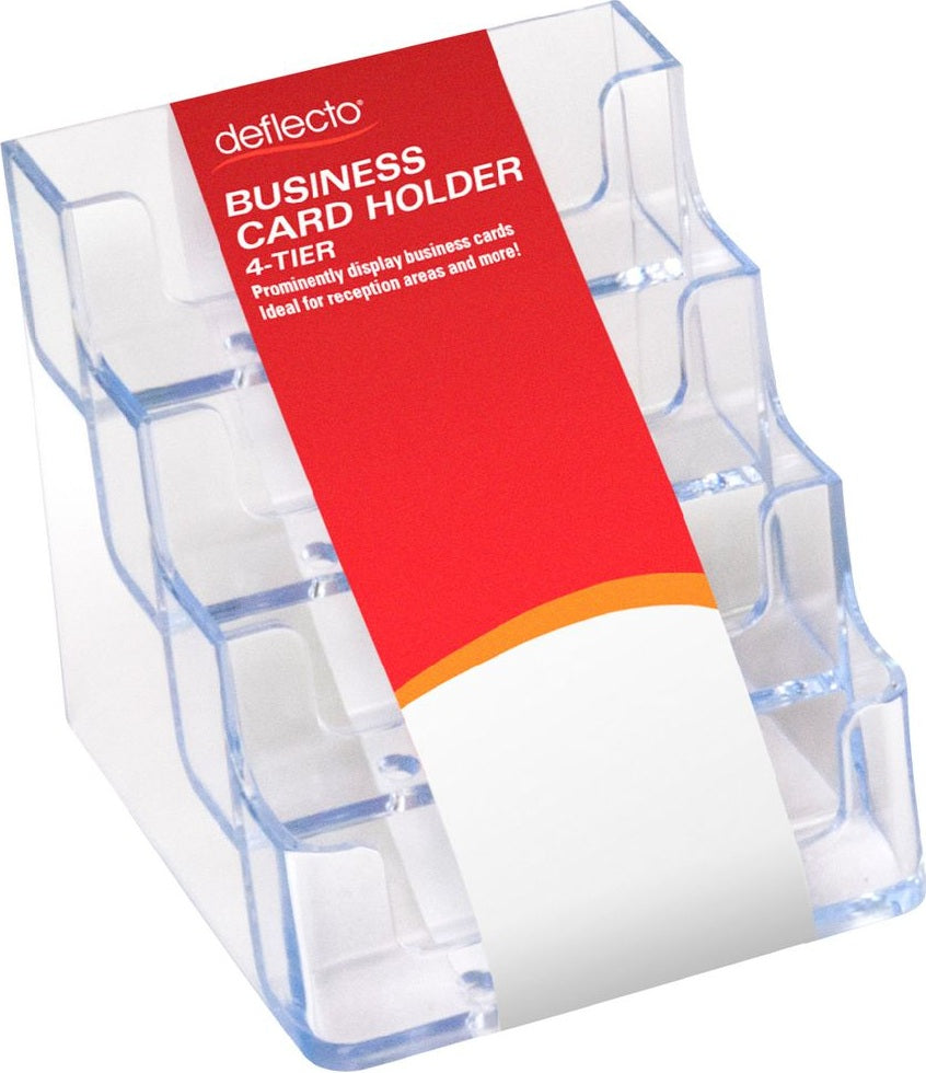 Deflect-O 4 Compartments Business Card Holder Landscape