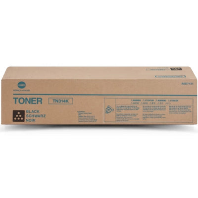 Konica Minolta Genuine TN314BK Black Toner Cartridge AOD7121 26,000 Yield