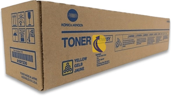 Genuine Konica Minolta TN615Y Yellow Toner Cartridge A1DY250 75,000 Print