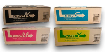 Genuineb 4 Pack Kyocera Toner Cartridges 1BK,1C,1M,1Y (TK-859)
