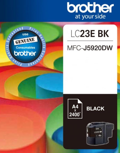 Genuine Brother LC23EBK Black Ink Cartridge 2.4K Print Yield