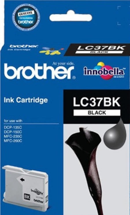 Brother LC37BK Black Genuine Ink Cartridge 350 Print Yield
