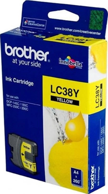 Brother LC38Y Yellow Genuine Ink Cartridge 260 Prints