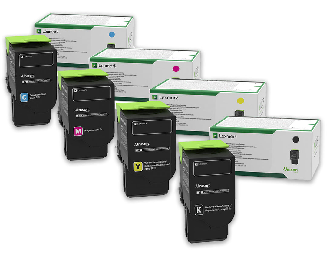 Genuine 4 Pack Lexmark MC2425adw Toner Cartridges 1BK,1C,1M,1Y