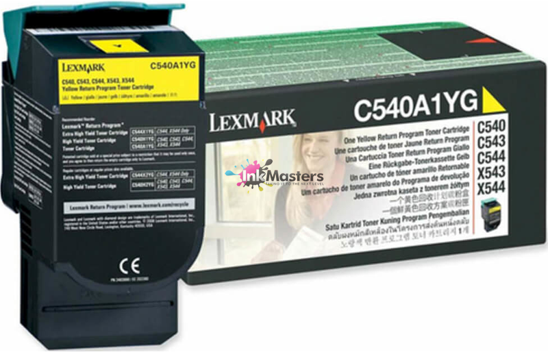 Lexmark C540A1YG Yellow Genuine Toner Cartridge 1,000 Yield