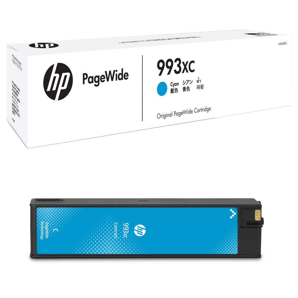 Genuine HP 993XC Cyan Contract PageWide Cartridge (M0K08XC) 16,000 Prints High Capecity