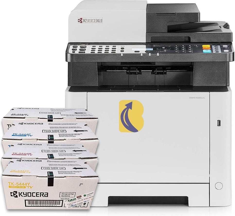 Kyocera ECOSYS MA2100cfx Colour Laser Multifunction Laser Printer + TK-5444 CMYK Toner Bundle