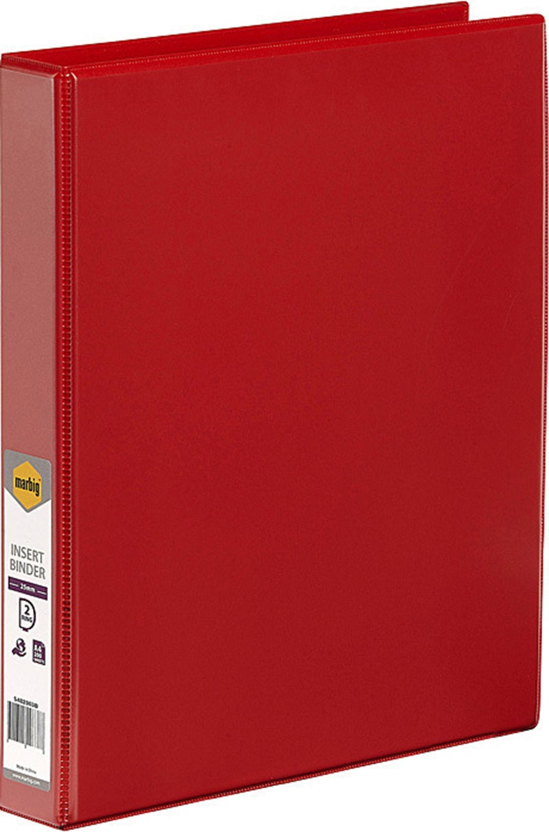 Marbig Clearview Insert Binder A4 25mm 2D-Ring Red