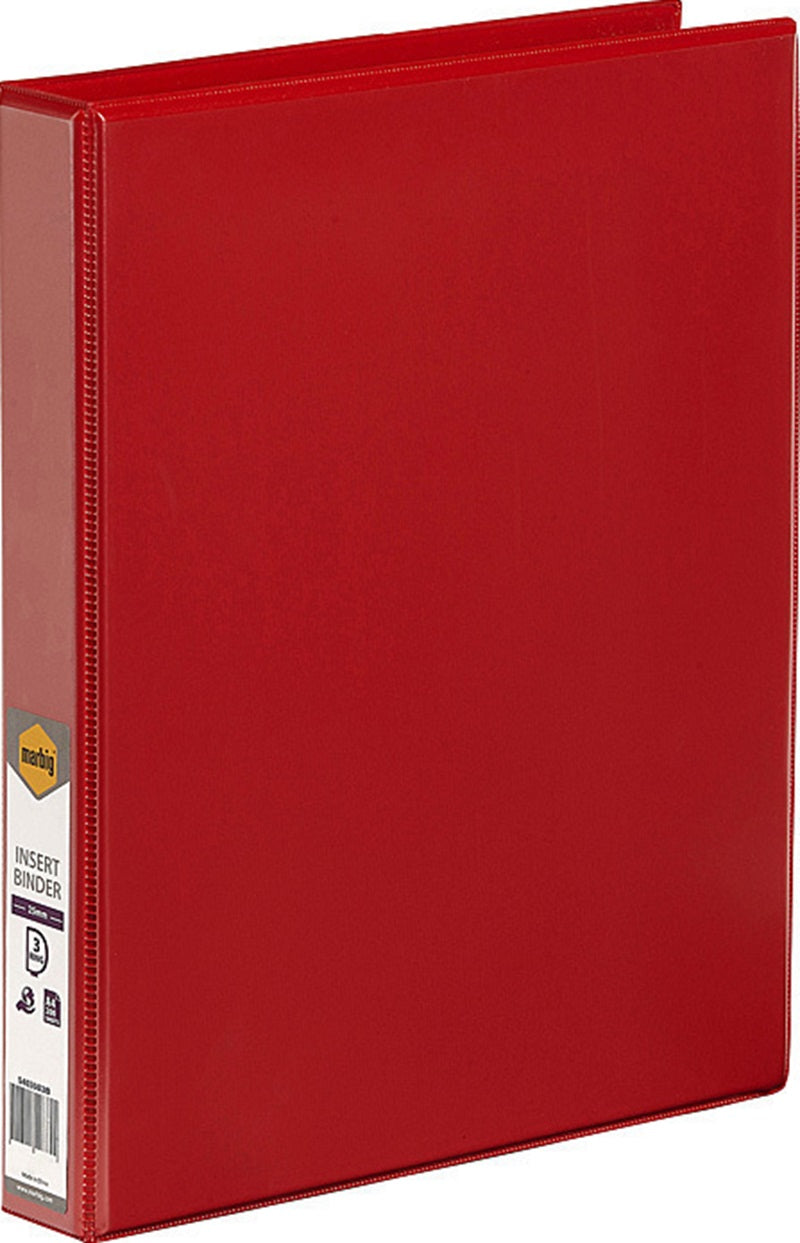 Marbig Clearview Insert Binder A4 25mm 3D-Ring Red