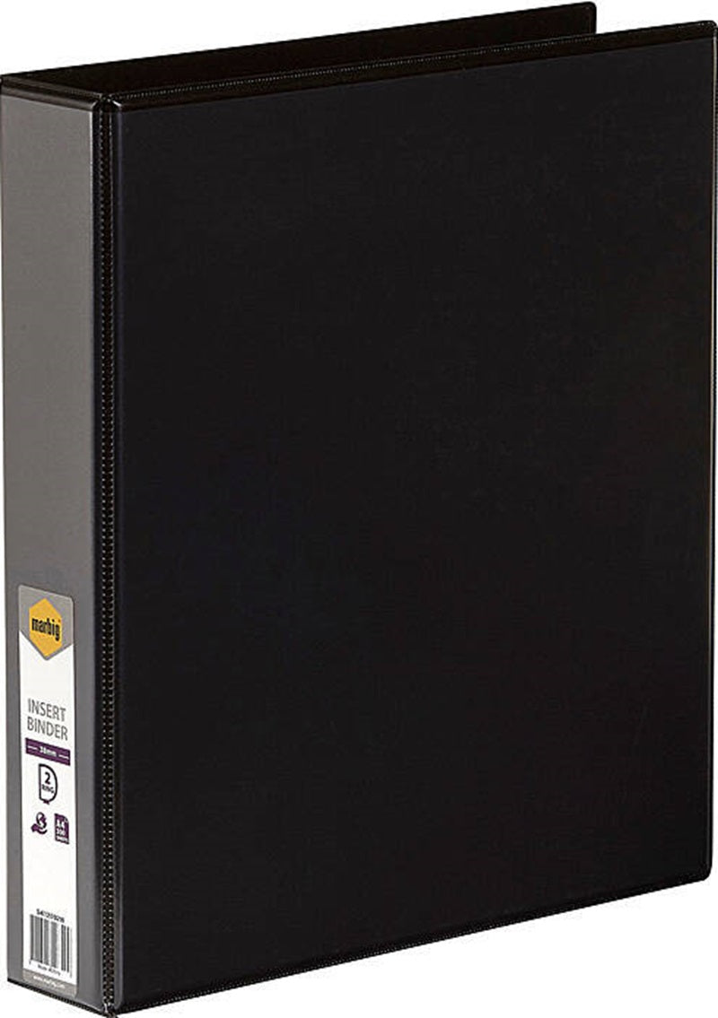Marbig Clearview Insert Binder A4 38mm 2D-Ring Black