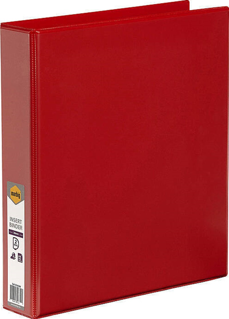 Marbig Clearview Insert Binder A4 38mm 2D-Ring Red